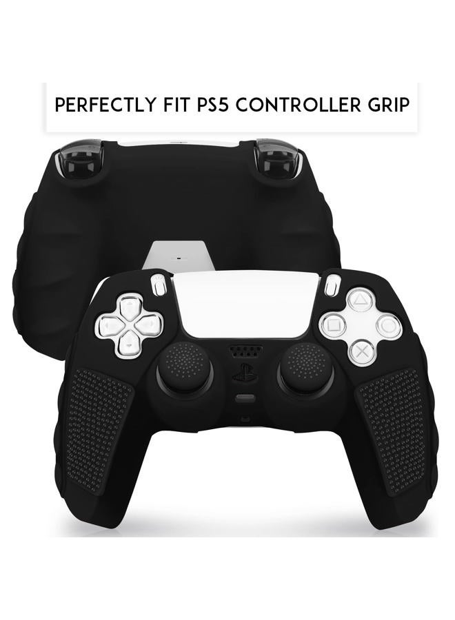 SIKEMAY Anti-Slip PS5 Controller Skin, Soft Thicken Non-Slip Studded Silicone Gel Grip Protective Cover Case for Playstation 5 Dualsense Controller Grip, 2 Pack with 8 x Thumb Grip Caps - Image 2
