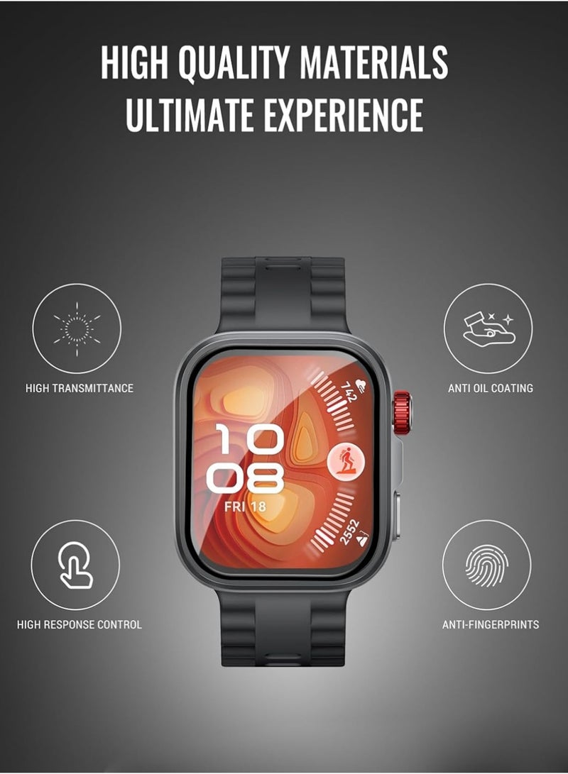 X-level 3Pcs Huawei Watch Fit 4 Pro Screen Protector HD Clear Scratch-Resistant Anti-Bubble Wear-Resistant, 3D Full Screen Coverage Case Curved Edge Screen Protector Black - Image 3