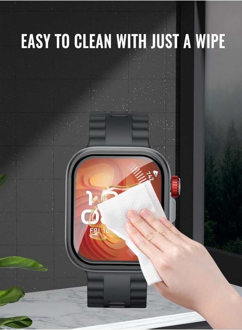 X-level 3Pcs Huawei Watch Fit 4 Pro Screen Protector HD Clear Scratch-Resistant Anti-Bubble Wear-Resistant, 3D Full Screen Coverage Case Curved Edge Screen Protector Black - Image 5