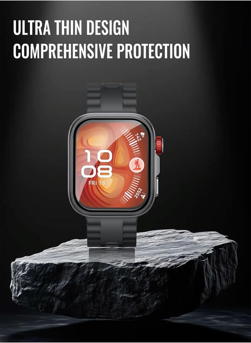 X-level 3Pcs Huawei Watch Fit 4 Pro Screen Protector HD Clear Scratch-Resistant Anti-Bubble Wear-Resistant, 3D Full Screen Coverage Case Curved Edge Screen Protector Black - Image 2