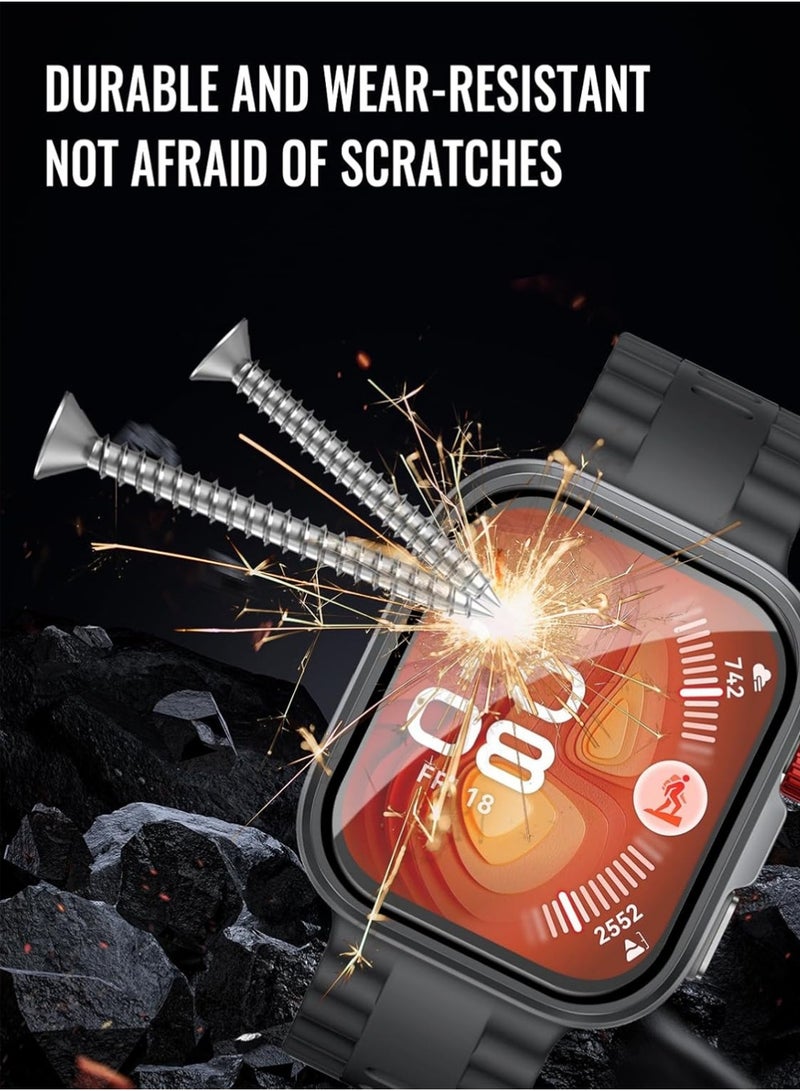 X-level 3Pcs Huawei Watch Fit 4 Pro Screen Protector HD Clear Scratch-Resistant Anti-Bubble Wear-Resistant, 3D Full Screen Coverage Case Curved Edge Screen Protector Black - Image 4