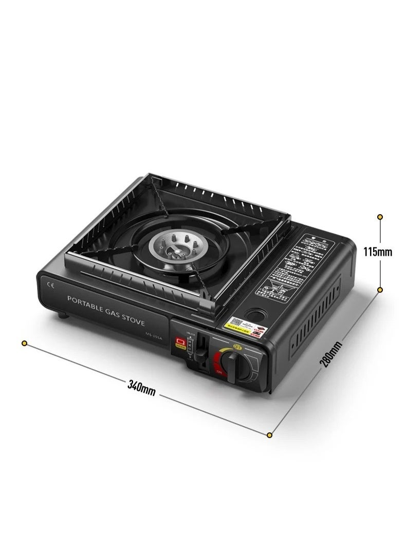 دينكس موقد غاز محمول DX1763 بقوة 2800 واط، موقد تخييم يعمل بالبوتان ذو شعلة واحدة | نظام أمان لقفل/فتح الغاز | متوافق مع خراطيش غاز 220 غرام | إشعال تلقائي | هيكل حديدي | للاستخدام الخارجي وحالات الطوارئ | ضمان لمدة عام - Image 2