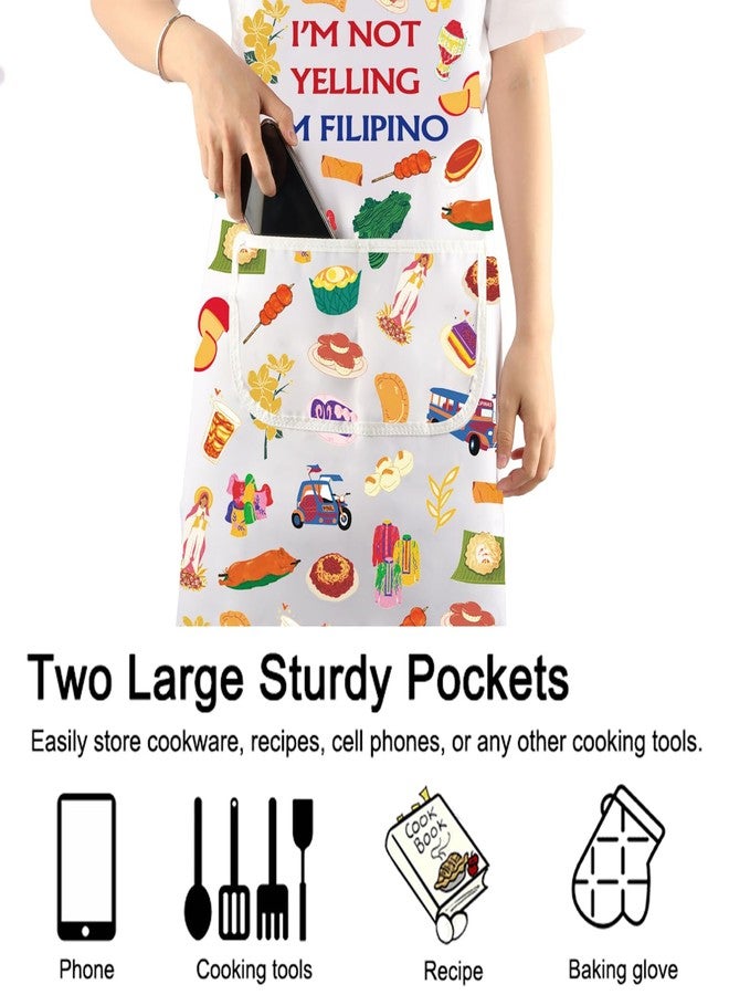 PXTIDY Filipino Food Sinigang Gift Pro Duterte Kitchen Apron Trendy Gift Patriotic Filipino Apron For Cooking Waterproof Adjustable (I'M NOT A) - Image 5