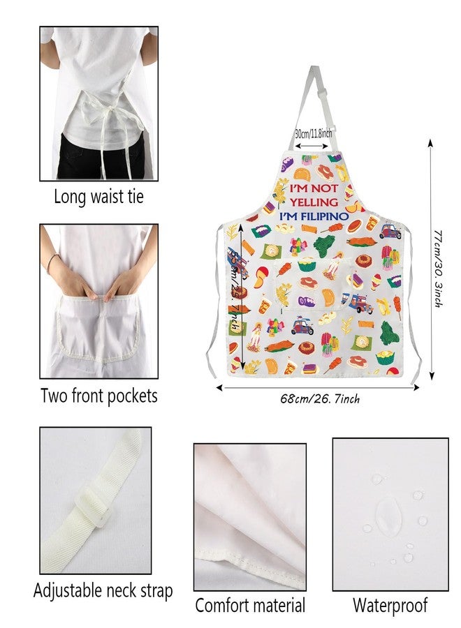 PXTIDY Filipino Food Sinigang Gift Pro Duterte Kitchen Apron Trendy Gift Patriotic Filipino Apron For Cooking Waterproof Adjustable (I'M NOT A) - Image 2