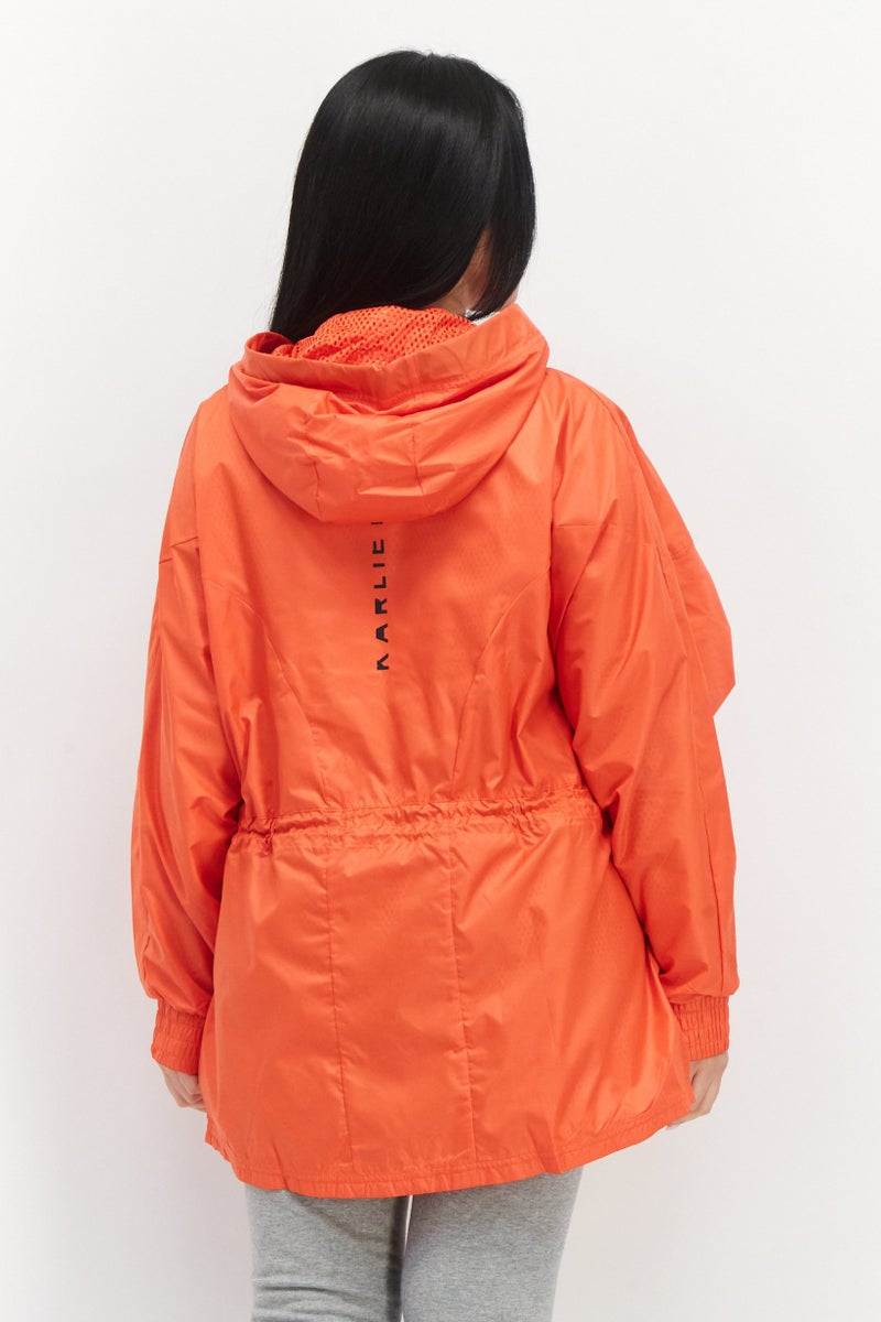 Adidas x Karlie Kloss Women Sportswear Fit Parker Windbreaker Outdoor Jacket, Orange - Image 2