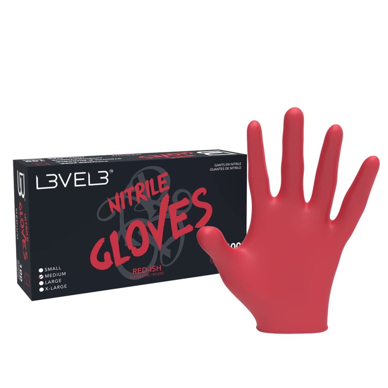 L3 Level 3 Nitrile Gloves  Professional Heavy Duty Disposable Gloves  Latex Free  Fits Snug  Box of 100