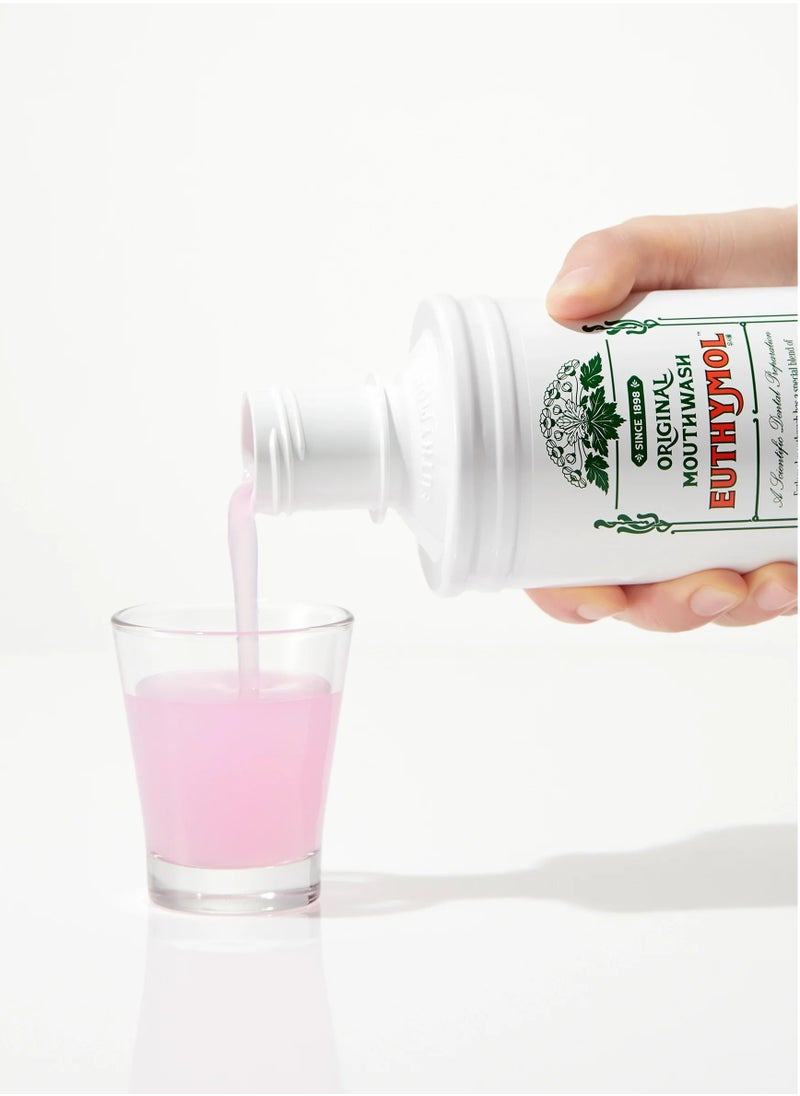 Euthymol Euthymol Mouthwash Original 500ml, Flouride Free Alcohol-Free, Distinctive Strong Taste Flavour, Reduce Plaque Gingival Clean Healty Teeth Gums, Freshens Breath Refreshing Daily Oral Dental Care  - Image 2