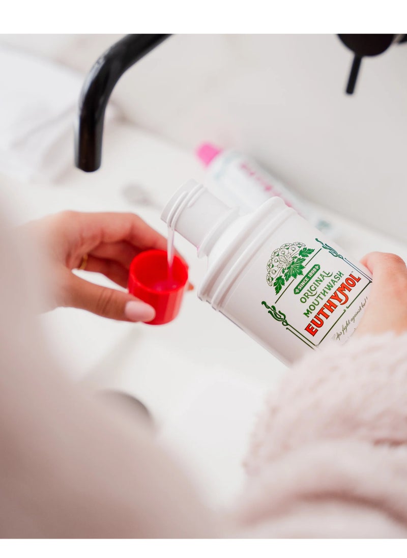 Euthymol Euthymol Mouthwash Original 500ml, Flouride Free Alcohol-Free, Distinctive Strong Taste Flavour, Reduce Plaque Gingival Clean Healty Teeth Gums, Freshens Breath Refreshing Daily Oral Dental Care  - Image 3