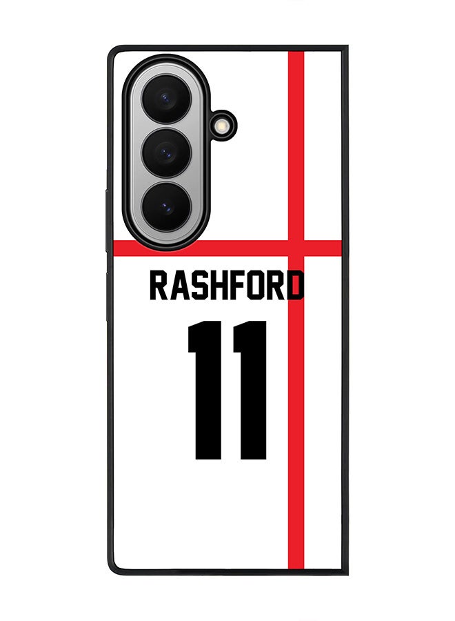 Stylizedd For Samsung Galaxy Z Fold7 Case,Slim fit Camera Protection, Shockproof Thin Phone cover  - Football - England,  RashFord