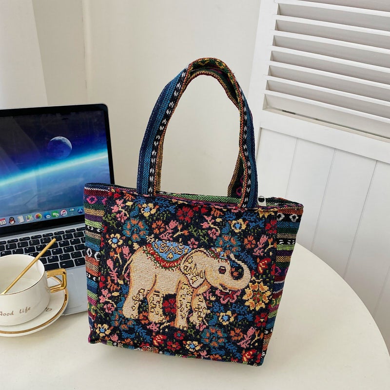 New Fashion Women'S Handbag Famous Ethnic Style Outgoing Handbag Large Capacity Mother Bag Lightweight Korean Style Small Cloth Bag - Image 1