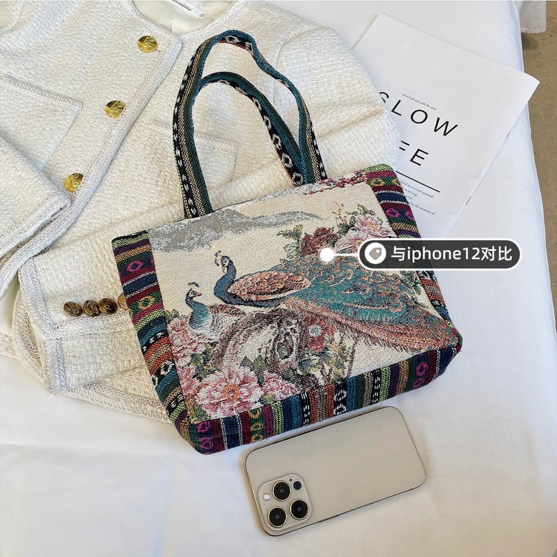 New Fashion Women'S Handbag Famous Ethnic Style Outgoing Handbag Large Capacity Mother Bag Lightweight Korean Style Small Cloth Bag - Image 5