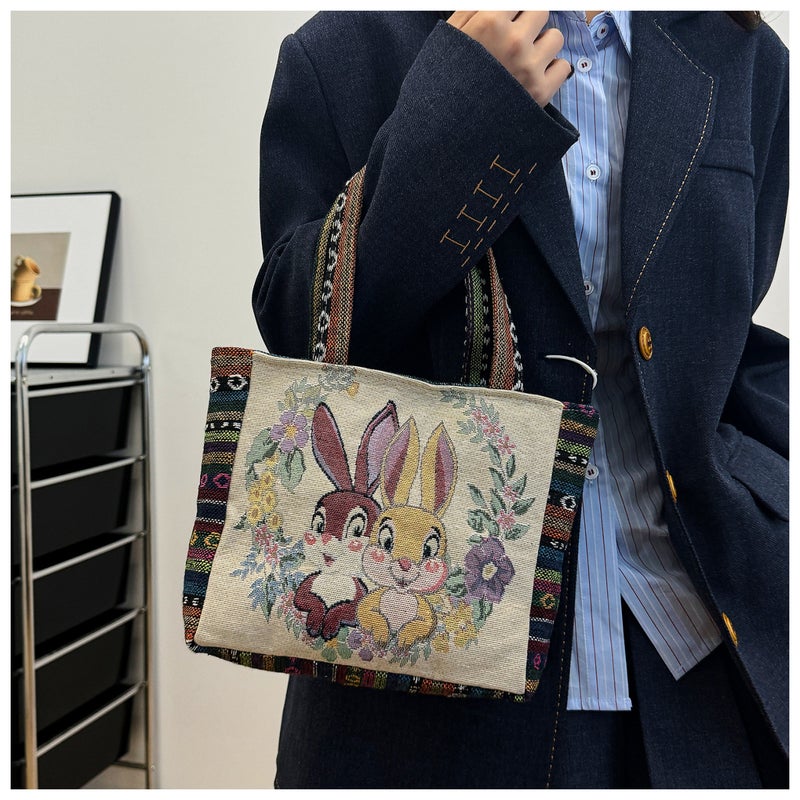 New Fashion Women'S Handbag Famous Ethnic Style Outgoing Handbag Large Capacity Mother Bag Lightweight Korean Style Small Cloth Bag - Image 2