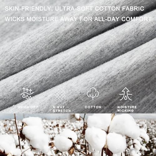 Willit Men's Cotton Yoga Sweatpants Athletic Lounge Pants Cargo Open Bottom Joggers Straight Leg Casual with Pockets Light Gray L - Image 4