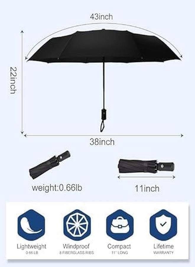 SEMNOX CREATION Portable Auto Travel Umbrella - Umbrellas for Rain Windproof, Strong Umbrella for Wind and Rain, Auto Open/Close Button and Perfect Car Umbrella Large for Man,Women,Kids,Girls,Boys - Image 3