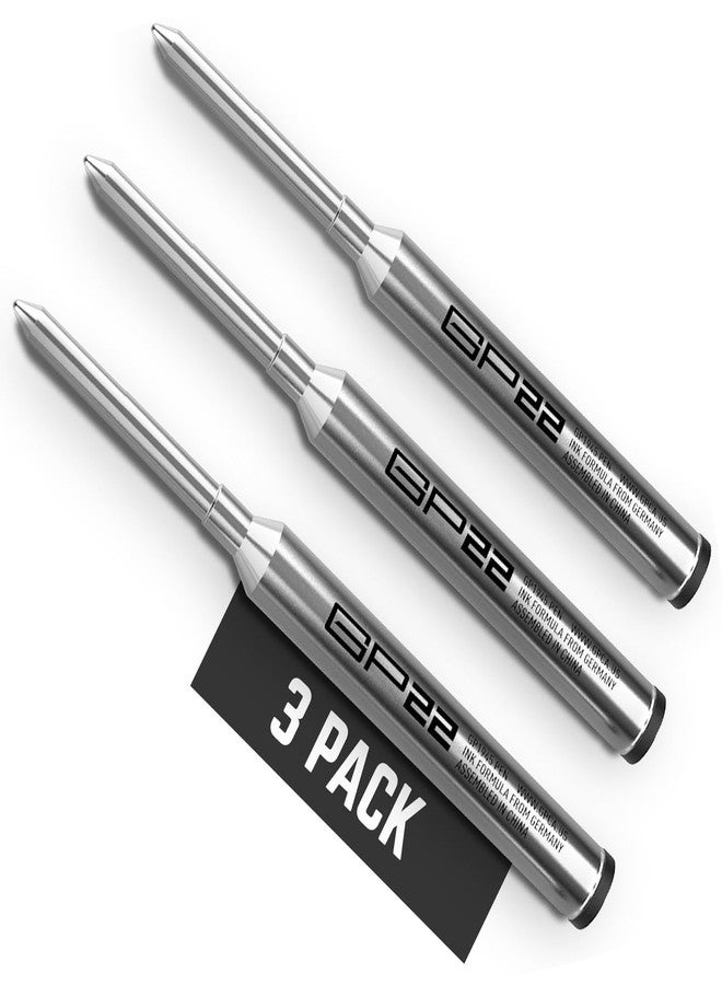 GPCA GP22 Ink Refill Cartridges for Gel Pens, Medium Point Size, 3-Pack, Black - Image 1