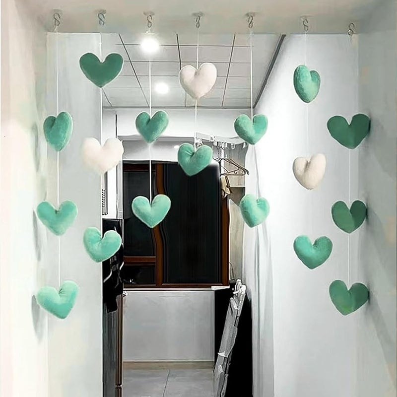 تعليقات يدوية زرقاء معلقة على الأبواب مع خطاطيف قلوب لطيفة على شكل قلادة سهلة التركيب طول قابل للتعديل - Image 4