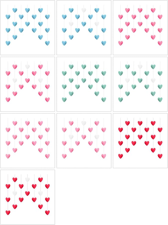 تعليقات يدوية زرقاء معلقة على الأبواب مع خطاطيف قلوب لطيفة على شكل قلادة سهلة التركيب طول قابل للتعديل - Image 5