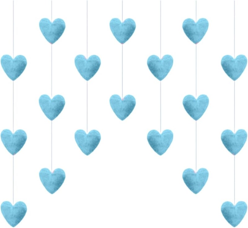 تعليقات يدوية زرقاء معلقة على الأبواب مع خطاطيف قلوب لطيفة على شكل قلادة سهلة التركيب طول قابل للتعديل - Image 1