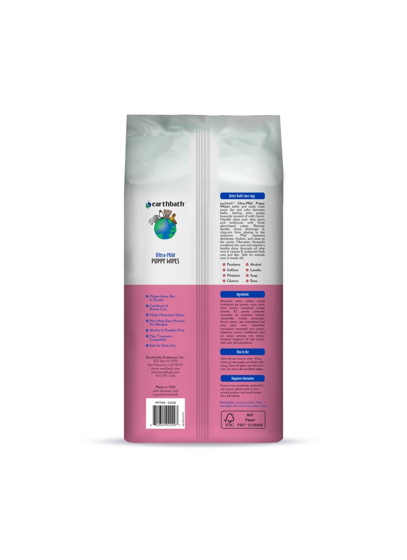 earthbath Ultra Mild Puppy Wipes - Image 2