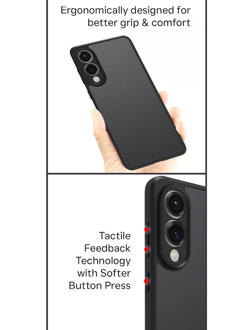 Wtech Samsung Galaxy S25 Edge 5G 2025 Hybrid TPU Silicone with Raised Armour Bumpers Slim Case Cover (MCAPSA) - Clear/Black - Image 4