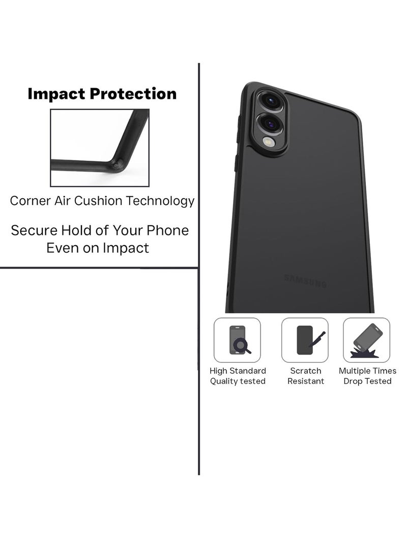 Wtech Samsung Galaxy S25 Edge 5G 2025 Hybrid TPU Silicone with Raised Armour Bumpers Slim Case Cover (MCAPSA) - Clear/Black - Image 2