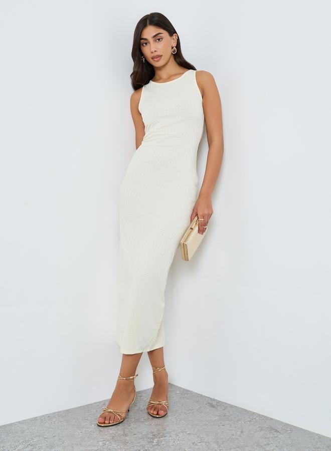 Take Two Solid Bodycon Sleeveless Midi Dress - Image 2