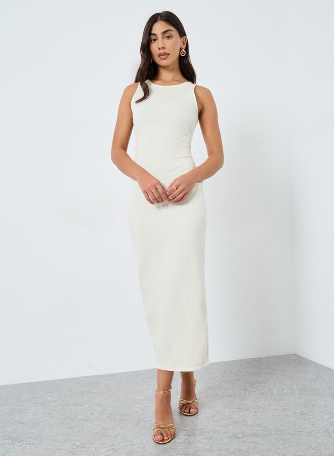 Take Two Solid Bodycon Sleeveless Midi Dress - Image 4
