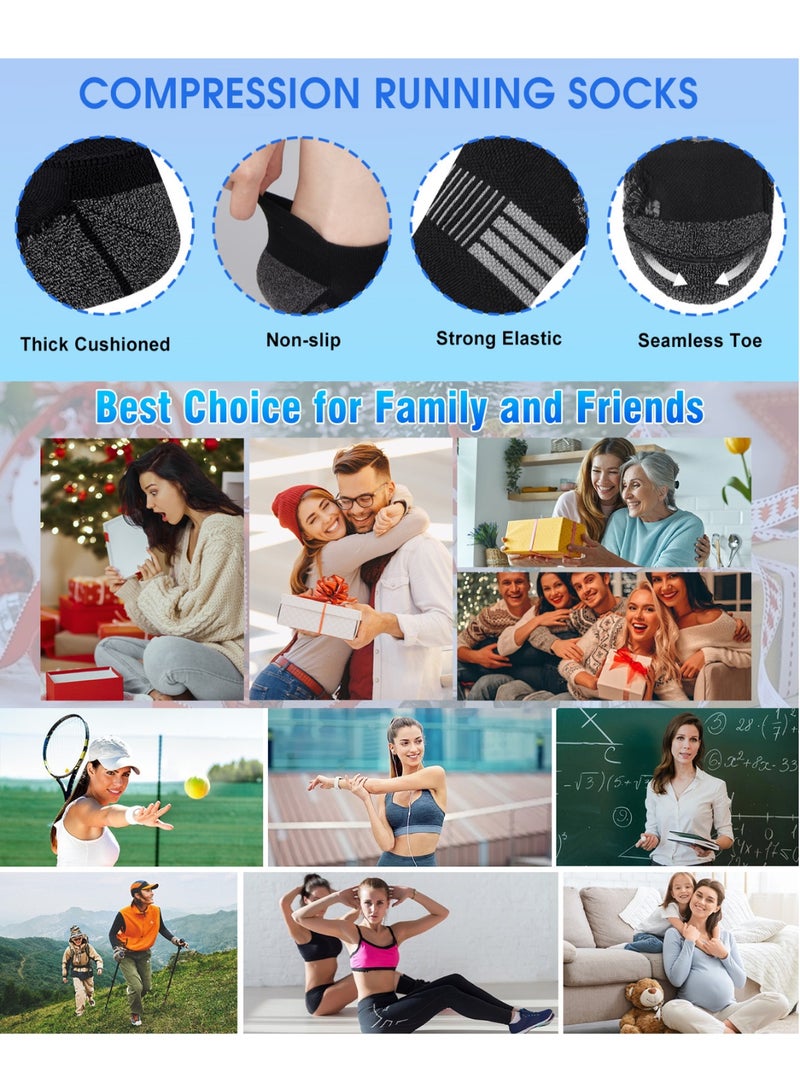 XUN Men's Low-Top Sports Cotton Cushioned Ankle Socks for Running, Gym, Training, Casual Wear, 6 Pairs (One Size) - Image 5