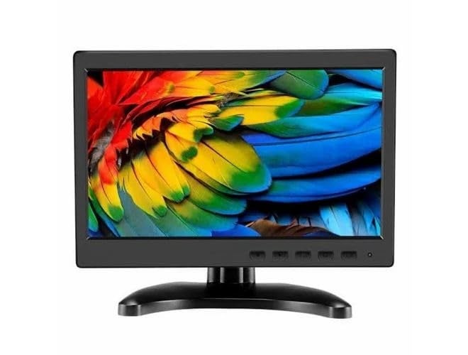 SKPM 10.1 Inch Hd Monitor Big Stand Mini Tv&Computer Display TFT LCD Color Screen for Car Backup Camera&Home Security System Built in Speaker Support Bnc/Avi/Vga/Hdmi Input - Image 1