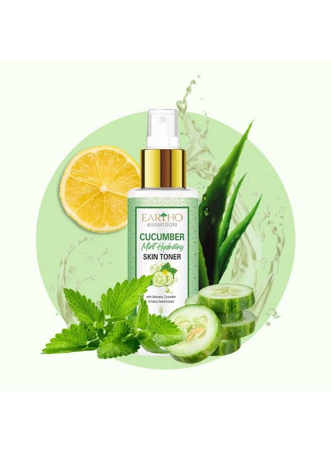 EARTHO essentials Cucumber Mint Hydrating Toner With Aloevera Cucumber & Carrot Seed Extract 100Ml - Image 3