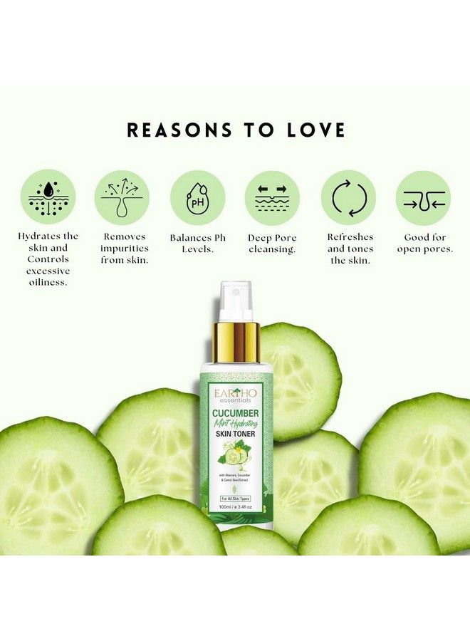 EARTHO essentials Cucumber Mint Hydrating Toner With Aloevera Cucumber & Carrot Seed Extract 100Ml - Image 5