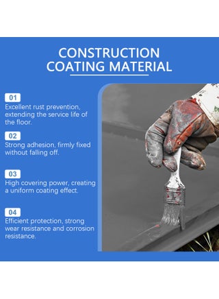 Water-Based Epoxy Floor Paint, Waterproof Polyurethane Coating, Flexible, Crack-Resistant and Impermeable, Suitable for Concrete, Wood and Metal, with 150g Brush (Grey) - view 3