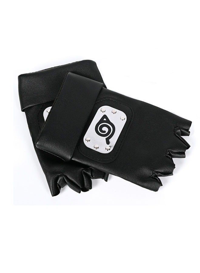2-PCS Role-playing Hatake Kakashi Gloves Leather Gloves Ninja Party Props - Image 4