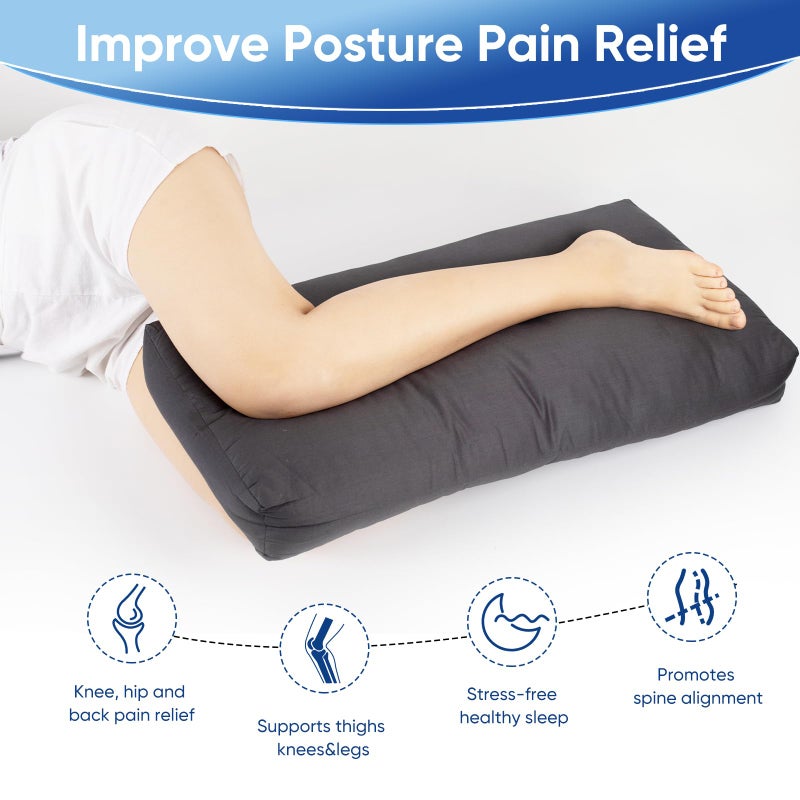 MINUPWELL Knee Pillow for Side Sleepers, 3" Leg Pillow for Side Sleeping, 100% Cotton Fabric Pillow for Between Knees While Sleeping - High Support Alternative for Relieving Leg, Back, and Knee Pain - Image 4