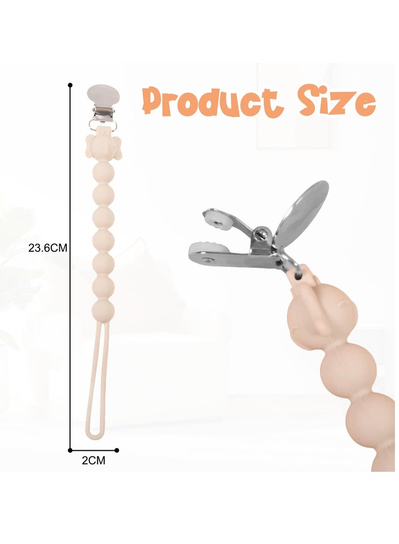 4pcs Pacifier Clip, Food Grade Silicone Pacifier Chain, Premium Silicone Smoother Chains BPA Free One-Piece Design Fits Most Pacifiers and Teething Toys - Image 2