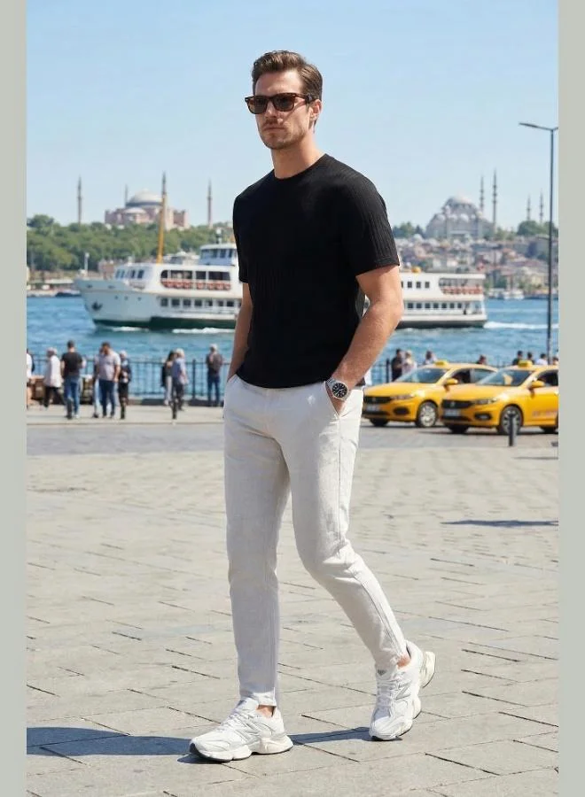 Buratti Slim Fit Regular Waist Tapered Leg Trousers Men's Pants 6841483