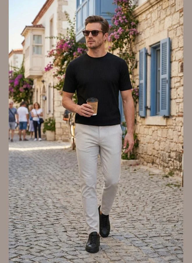 Buratti  Buratti Slim Fit Regular Waist Tapered Leg Trousers Men's Pants 6841483 for Men | Best Price UAE