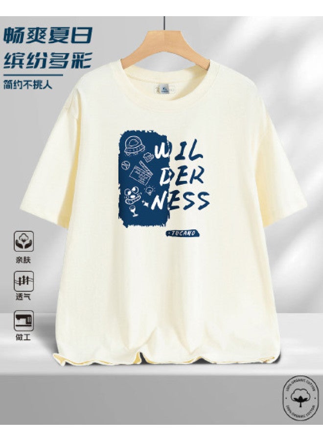 Tucano men's Short Sleeve T-shirt - Summer Comfort Casual Versatile Round Neck Printed Top - Image 1