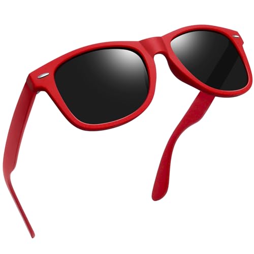 Joopin Red Sunglasses Oversized Square Shades for Women Men Sun Glasses Polarized UV Protection Retro Costume - Image 1