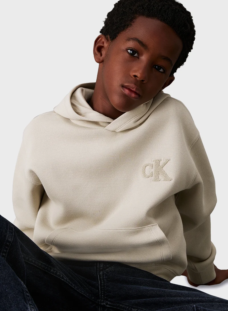 كالفن كلاين جينز BONDED PIQUE TOWEL MONO HOODIE