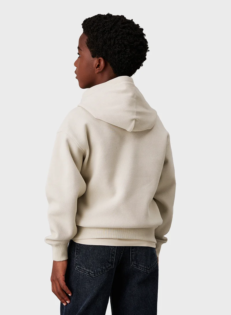 كالفن كلاين جينز BONDED PIQUE TOWEL MONO HOODIE