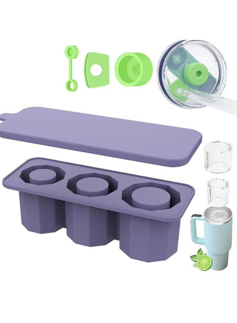 Stanley ice cube tray, suitable for 30/40oz Stanley water glass ice making mold, reusable cylindrical silicone ice cube mold, can be used for ice drinks, juice, whiskey, cocktails - Image 1