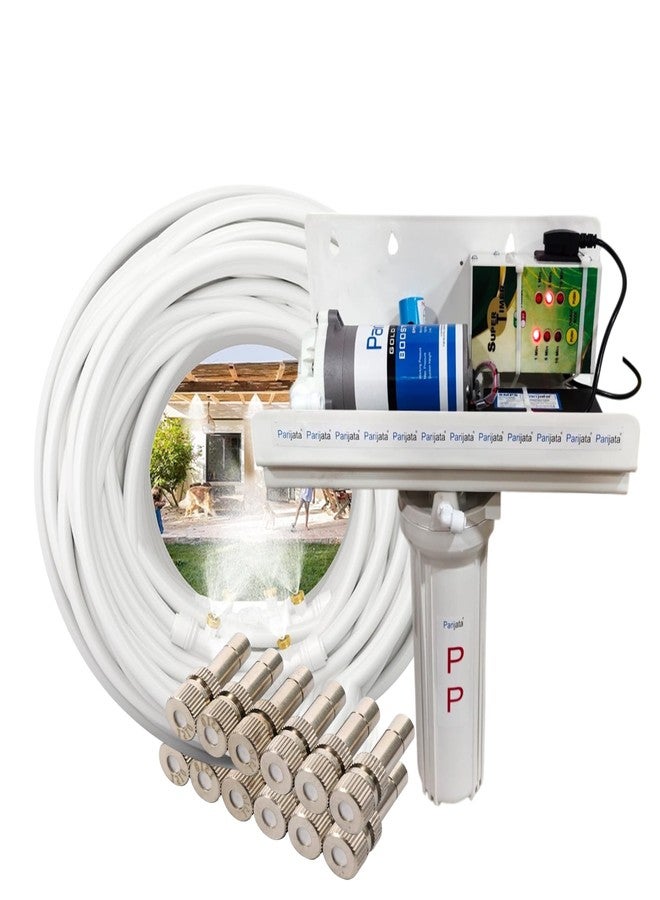 Homenote® Fogger Kit for Dairy & Poultry Farm | Simple Setup Fogger System with 100 GPD Pump, 10 Nozzles & 15m Pipe | CUT THE PIPE YOURSELF | Recommended to cut Nozzle Distance 1.4m - Image 1