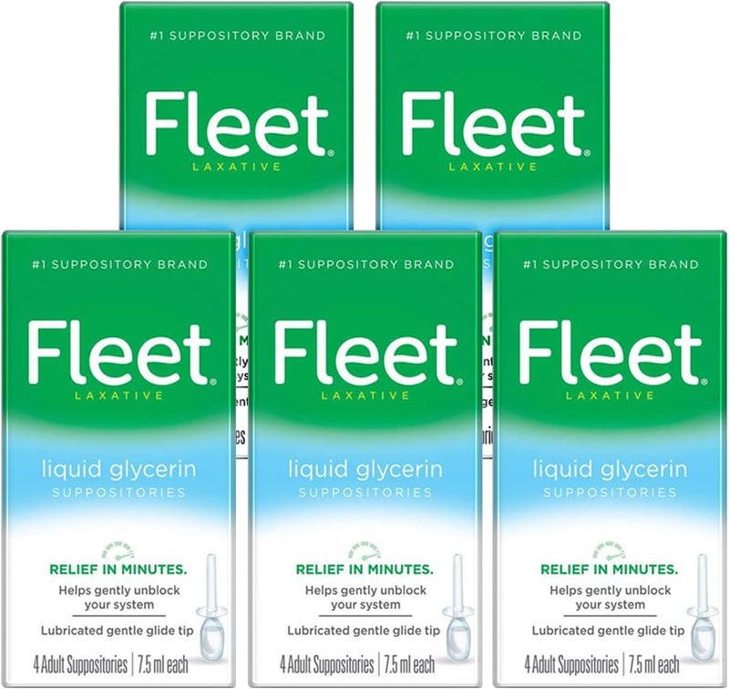 Fleet تحاميل الجلسرين السائل من فليت 4 زجاجات × 75 مل عبوة من 5 - Image 1