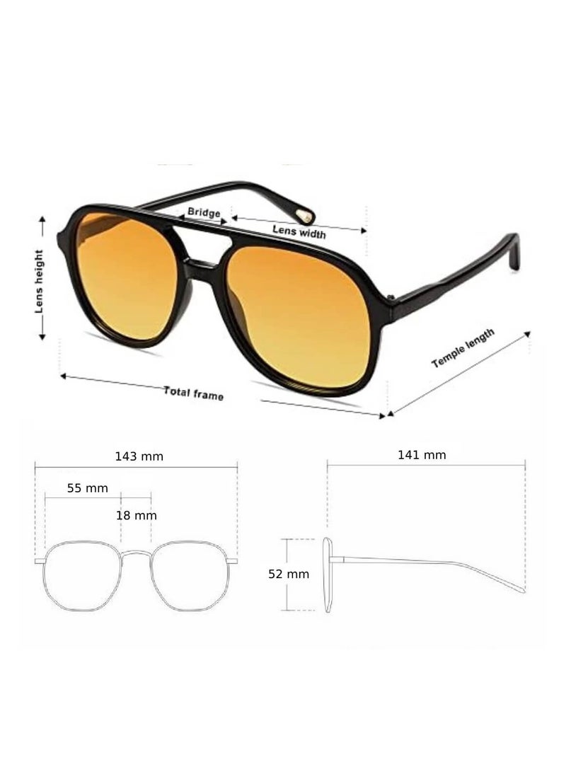 Urban Utility Trendy Sunglasses for Women and Men Retro Vintage Double Bar Aviator Style Polarized UV400 Lenses High-Quality Materials Gift Package Included  - Image 3
