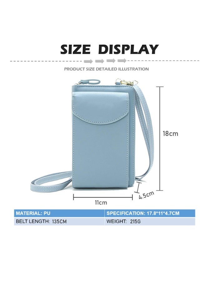 Women's Crossbody Phone Bag, Lady's Wallet Small Soft PU Leather Cell Phone Purse with Card Slots Multifunctional Phone Pouch Bag for phones under 6.1 inches