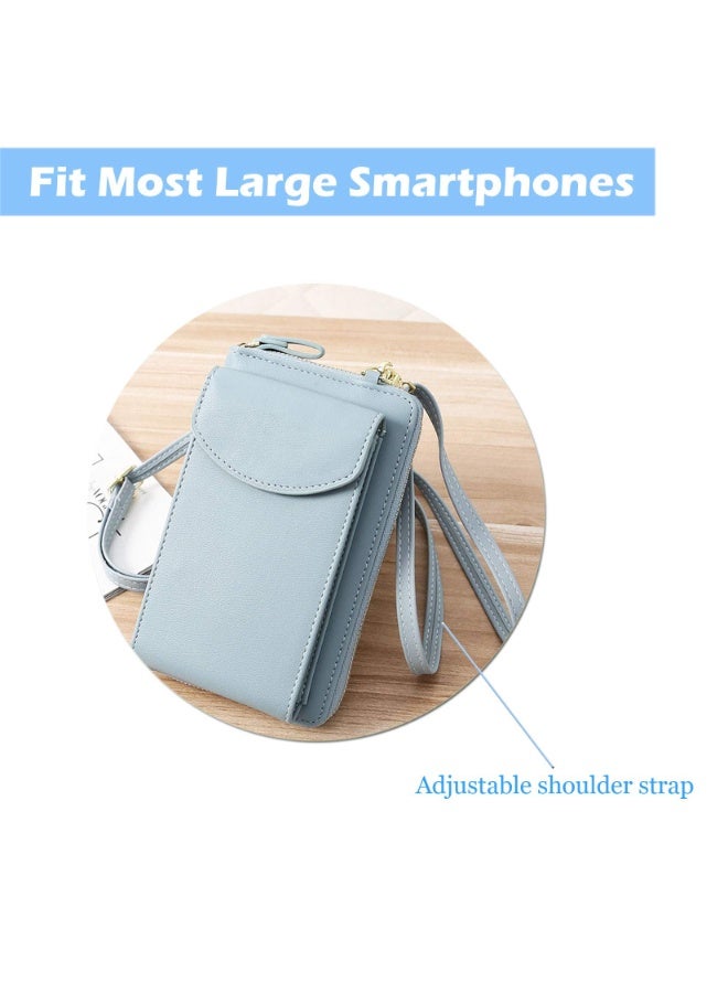 Women's Crossbody Phone Bag, Lady's Wallet Small Soft PU Leather Cell Phone Purse with Card Slots Multifunctional Phone Pouch Bag for phones under 6.1 inches