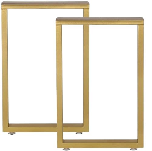 HIRVALL HIRVALL Metal Table Legs Desk Leg 28 Inch Heavy Duty Dinning Table LegMetal Table LegSquare Tube Iron Tale LegsOnly Legs Gold  - Image 1