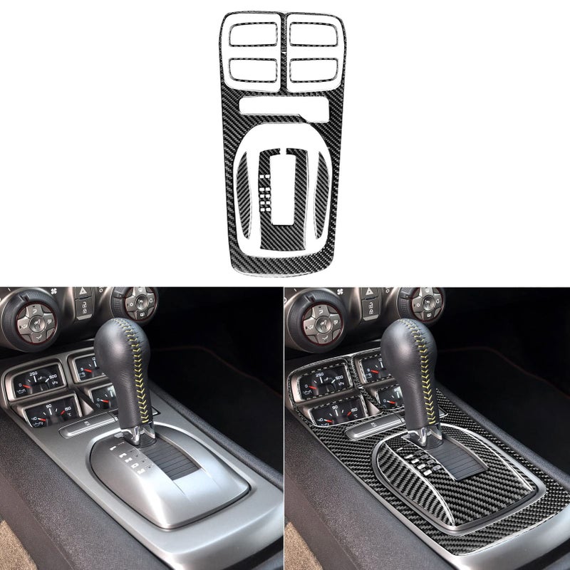 NVCNX Real Premium Carbon Fiber Compatible with ChevroletChevy Camaro 2010 2011 2012 2013 2014 2015 2SS 2LT 2LS ZL1 SS LT LS Automatic Gear Shift Panel Cover Interior Trim Kit Accessories 8PCS Black - Image 2