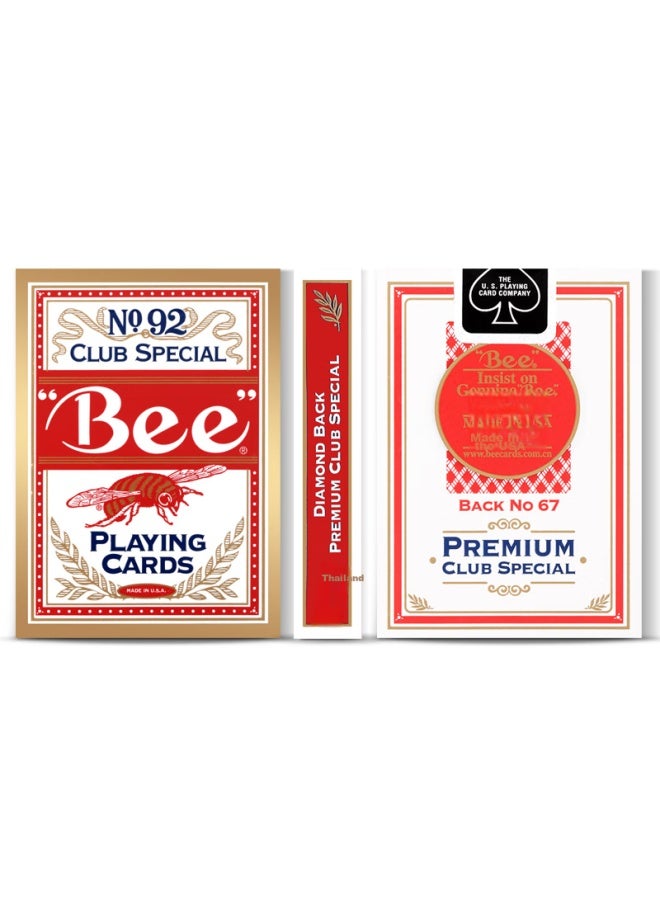 Bee Bee Playing Cards, Little Bee Poker Cards, Entertainment Texas Hold'em, Wide And Durable, Red, 1 Deck - Image 1